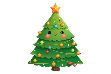 Obraz premium Decorated Christmas tree with toys and garlands. Christmas tree for banners and design. Christmas toys and balloons, New Year. Christmas tree decorated and gift boxes. 