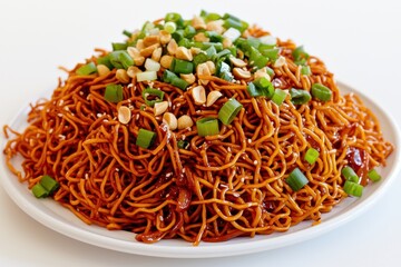 Cold Sesame Noodles with Rich Sauce and Peanuts Chinese food