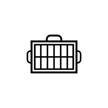 recommend clip art: Transportation pet cage icon isolated on white background.
