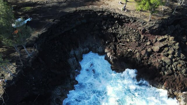 aerial view Kalapana Seaview Estates, big island, hawaii.
