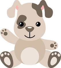 Obraz premium Cute puppy sitting isolated on white