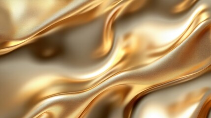 Obraz premium Abstract Golden Fabric with Smooth Waves and Subtle Texture