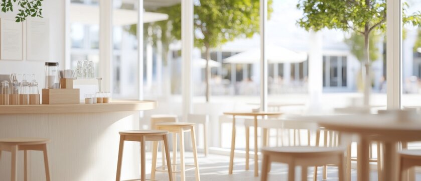 Blurred background, Enjoying coffee moments modern cafe interior interior design bright space blurred view personalized atmosphere