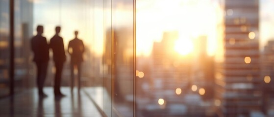 Blurred background, Innovative collaboration among business professionals in modern office space