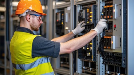 Quality control inspection of electrical systems industrial facility engineering work controlled environment professional viewpoint technological precision