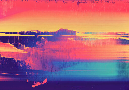 Abstract melted signal grunchy glitched, background