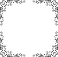 Hand Drawn Vine contemporary  Frame