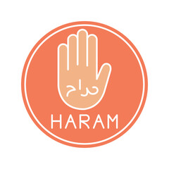 Obraz premium Haram color icon. Muslim religion.