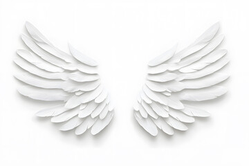 Obraz premium 3d White Angel wings isolated on white background