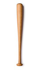 Obraz premium Wooden baseball bat, isolated on white background