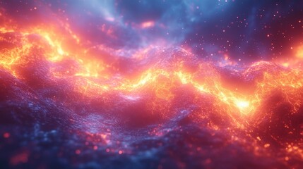 Fototapeta premium A vibrant, abstract representation of flowing lava or energy.