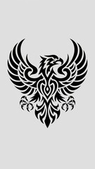 Obraz premium Intricate Tribal Tattoo Design of a Stylized Eagle Generative AI