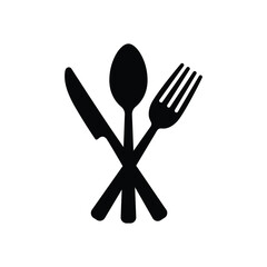 Spoon, fork, and knife sign. Spoon knife fork cutlery menu food restaurant tool instrument icon.