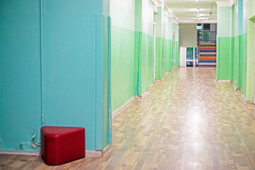 interior in blue tones in children's and public institutions