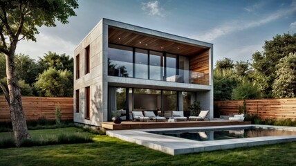Fototapeta premium modern house in the summer