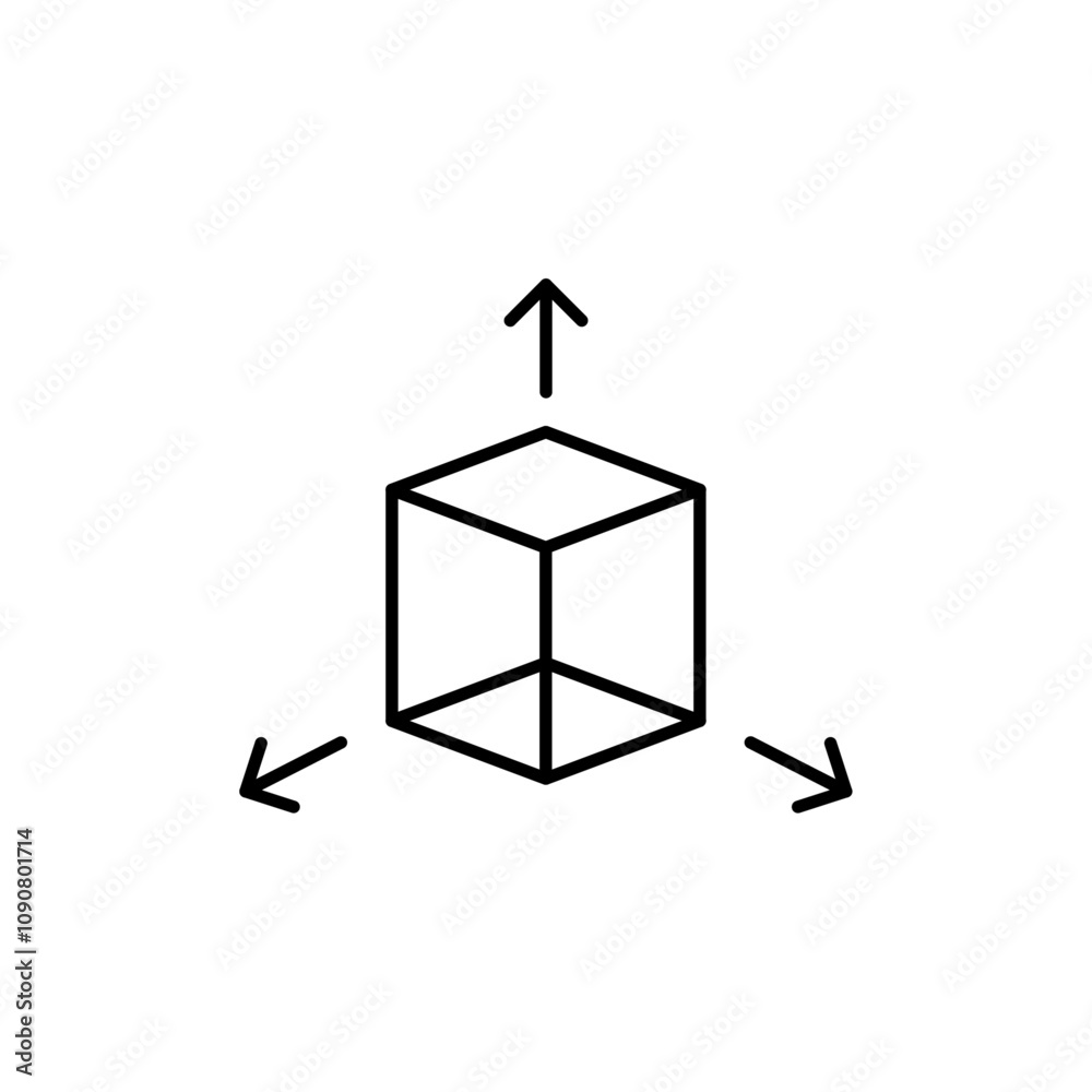 Aufkleber 3D modeling icon web design in vector