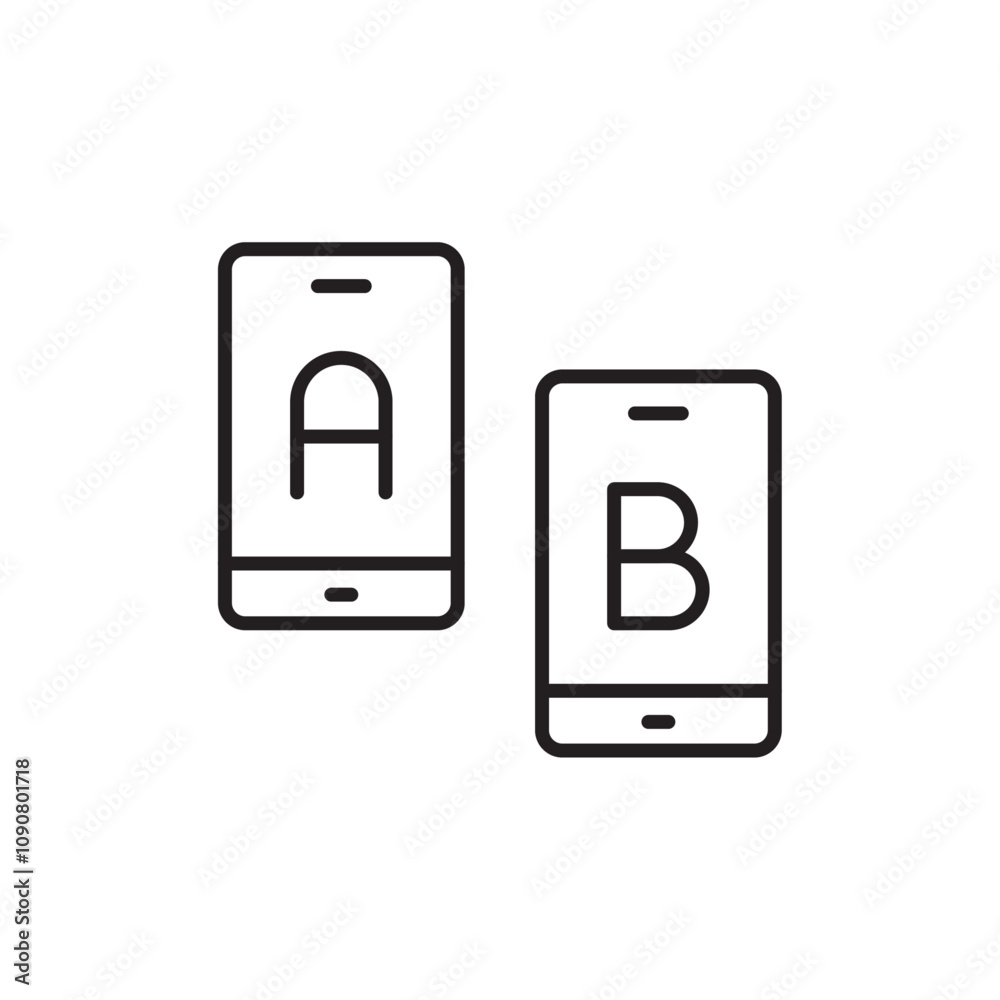 Poster A B testing icon web design in vector