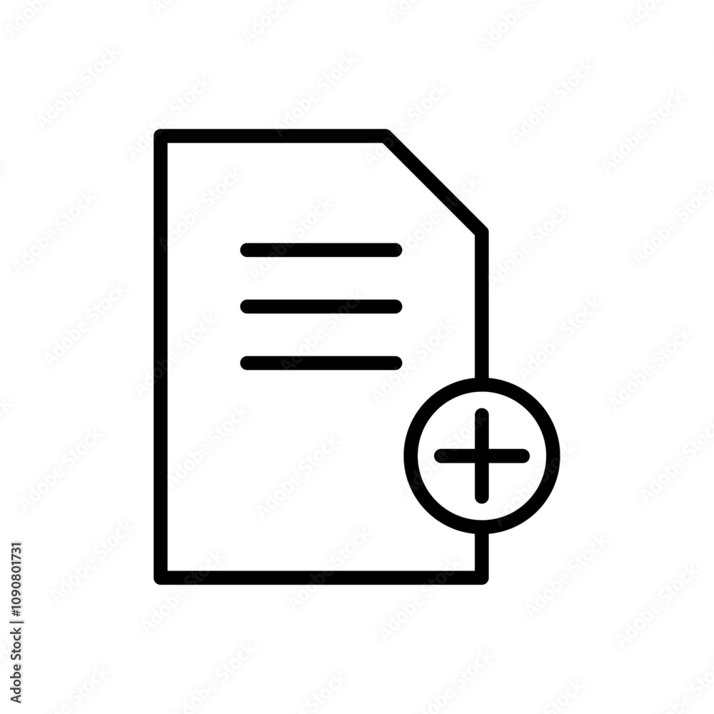 Poster Add document icon web design in vector