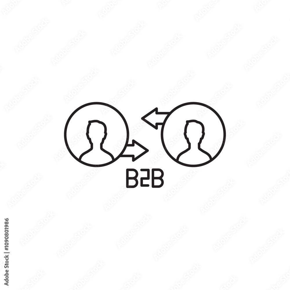 Poster B2B icon web design in vector
