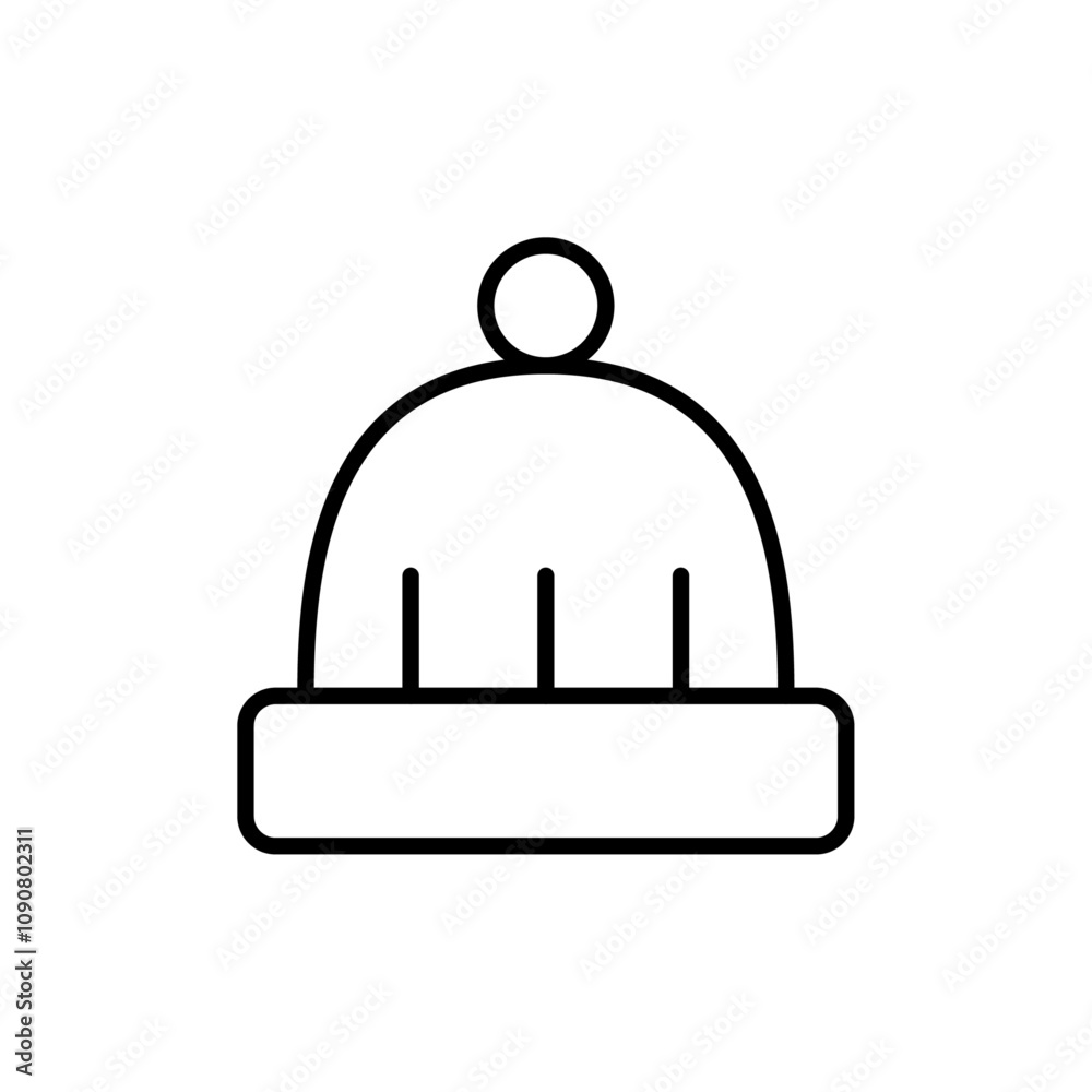 Poster Beanie icon web design in vector