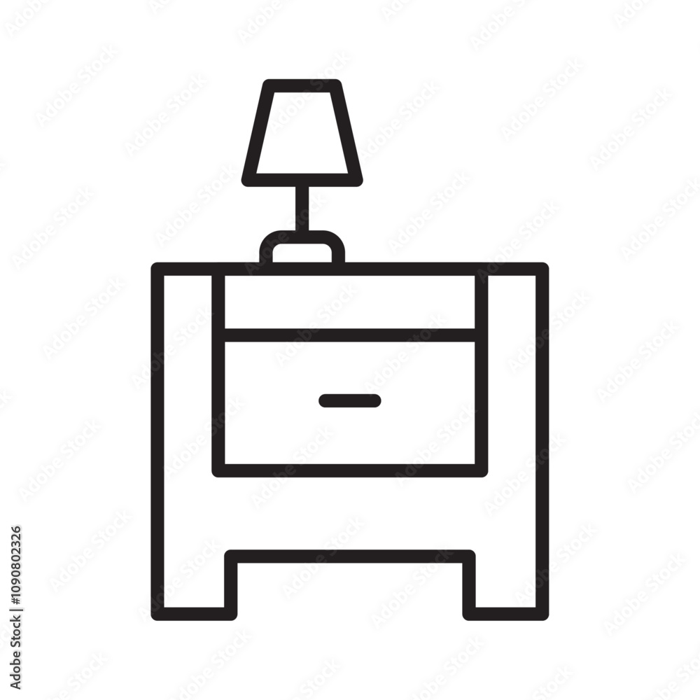 Aufkleber Bedside table icon web design in vector