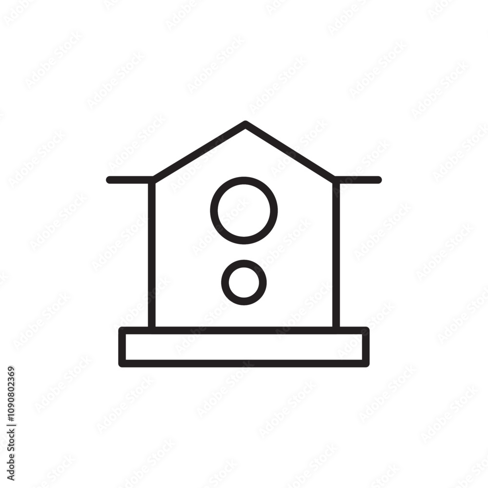 Poster bird house icon web design in vector