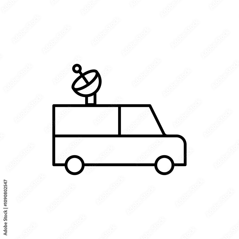 Poster Broadcast van icon web design in vector