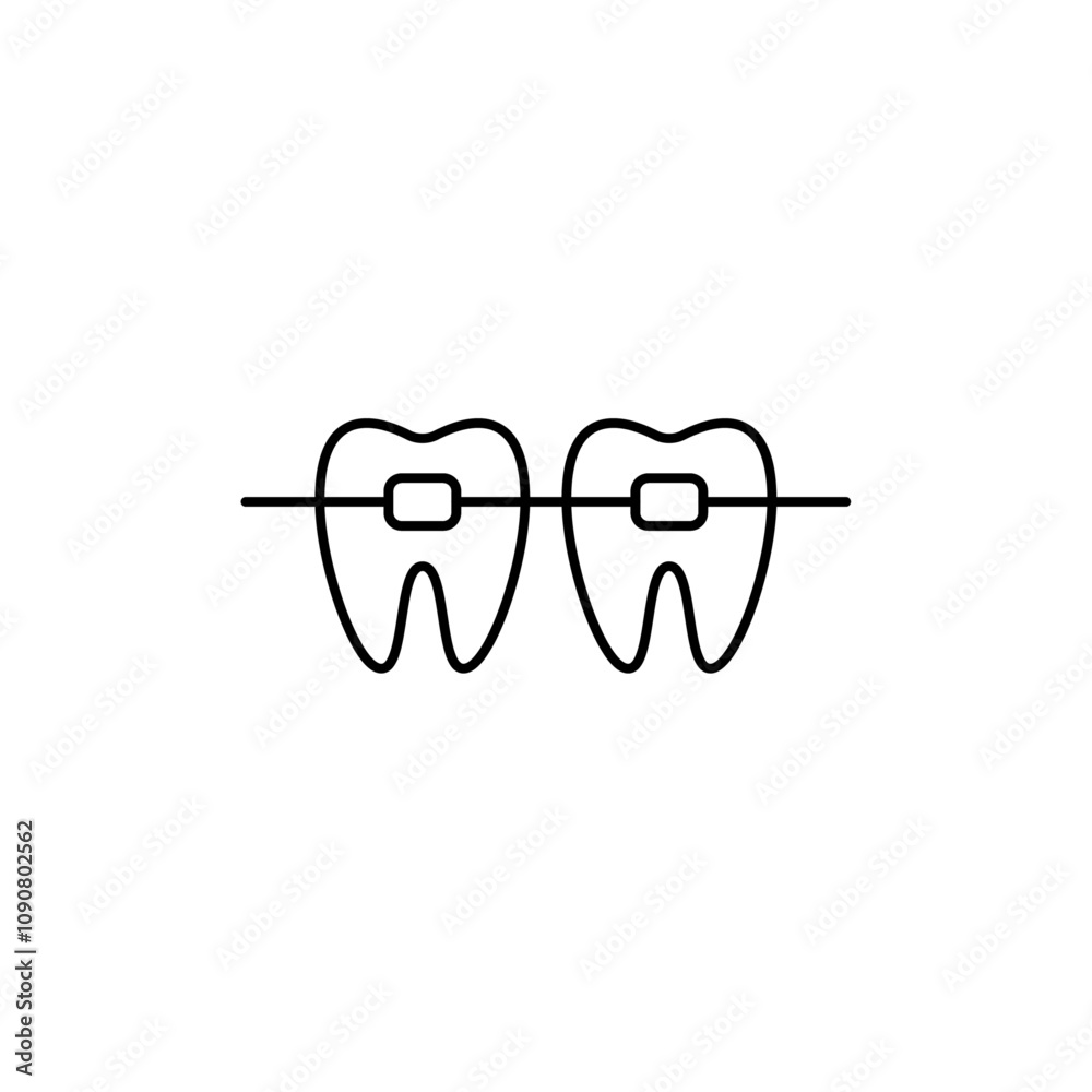 Poster Braces icon web design in vector