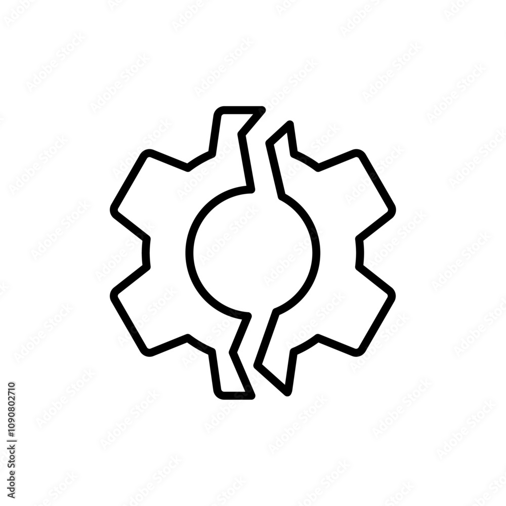 Poster broken gear icon web design in vector