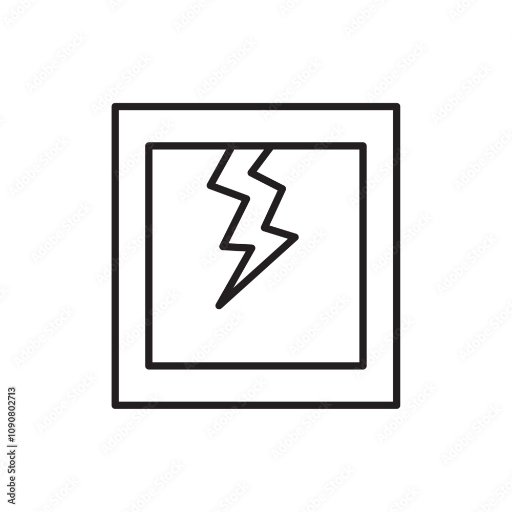 Aufkleber broken window icon web design in vector