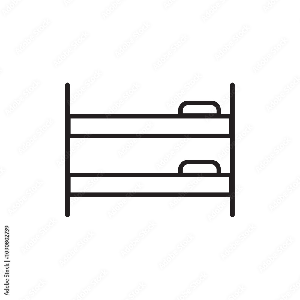 Poster bunk bed icon web design in vector