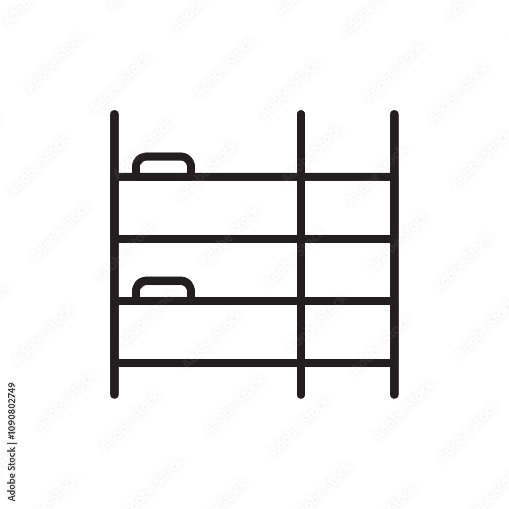 Poster bunk bed icon web design in vector
