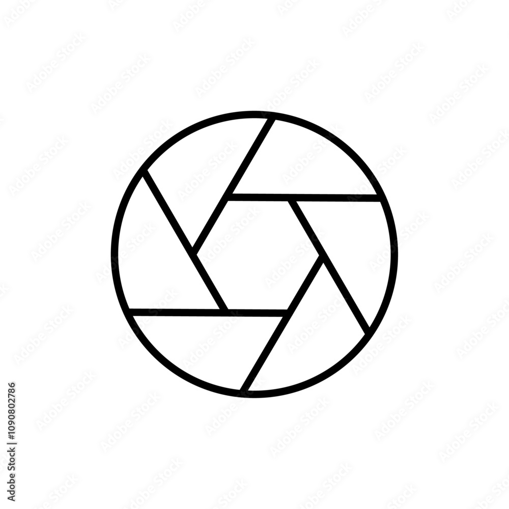 Aufkleber camera shutter icon web design in vector