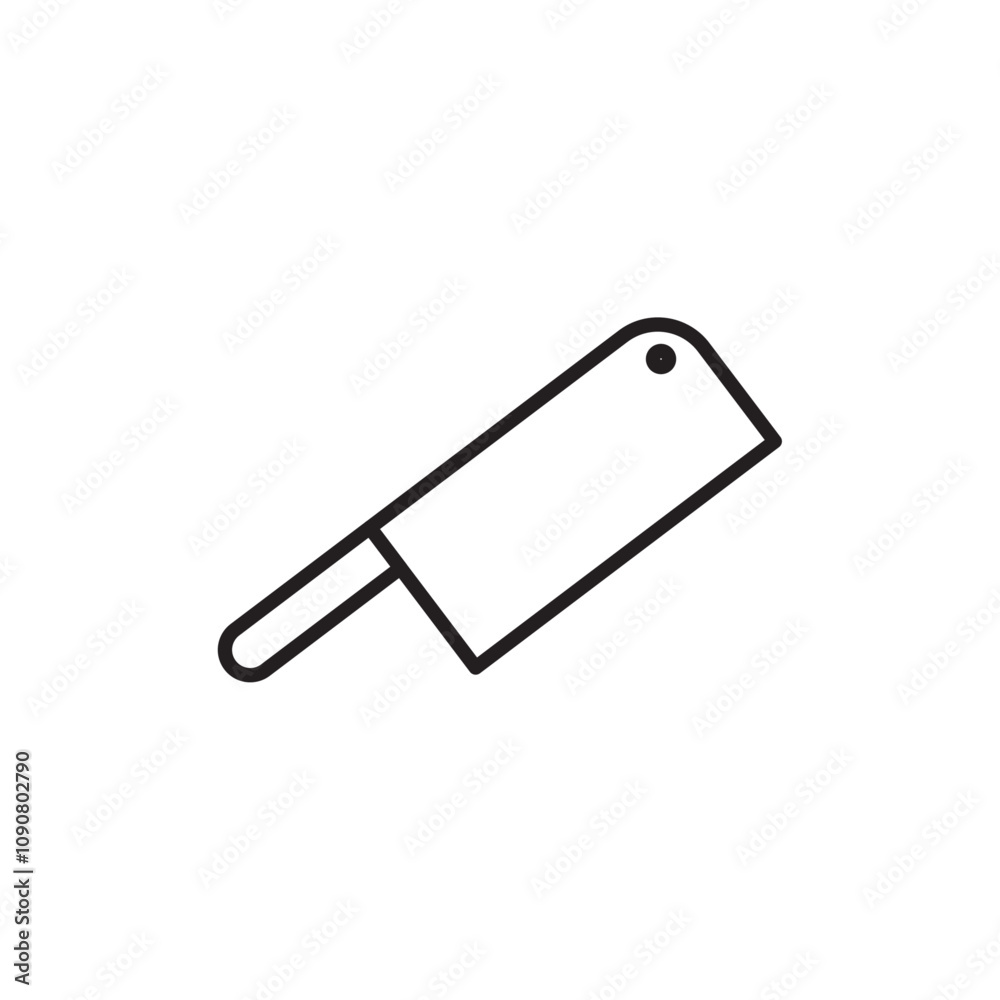 Poster butcher knife icon web design in vector