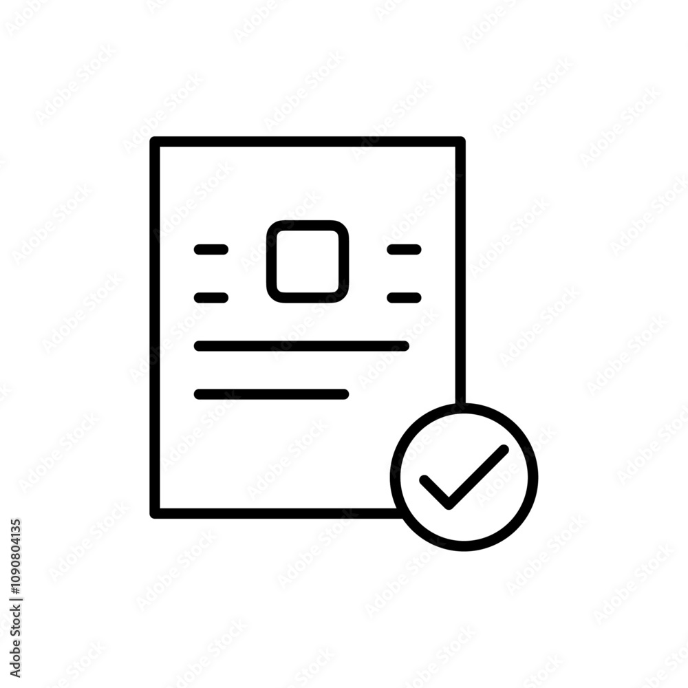 Aufkleber Document verification icon web design in vector