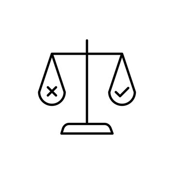 black scales of justice with checkmark