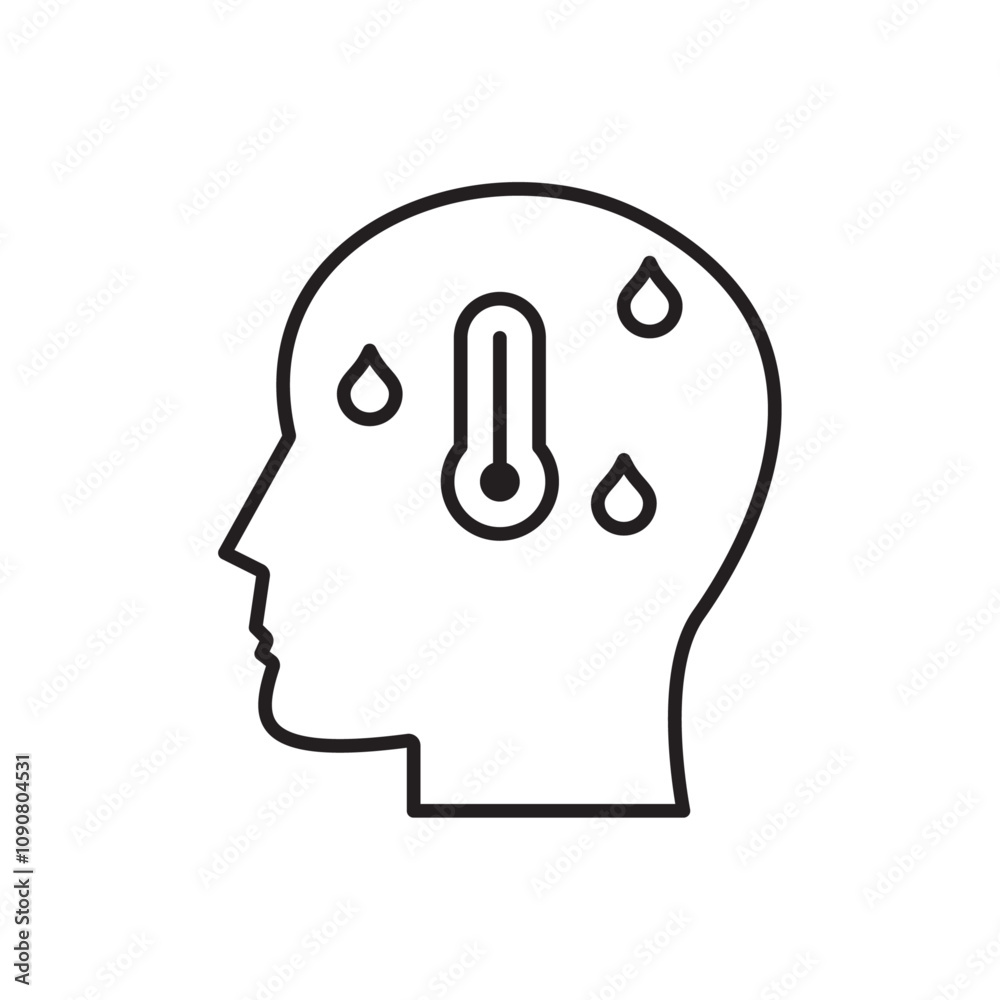 Aufkleber fever icon web design in vector