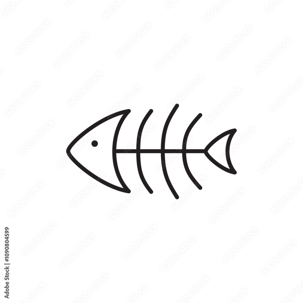 Poster Fishbone icon web design in vector