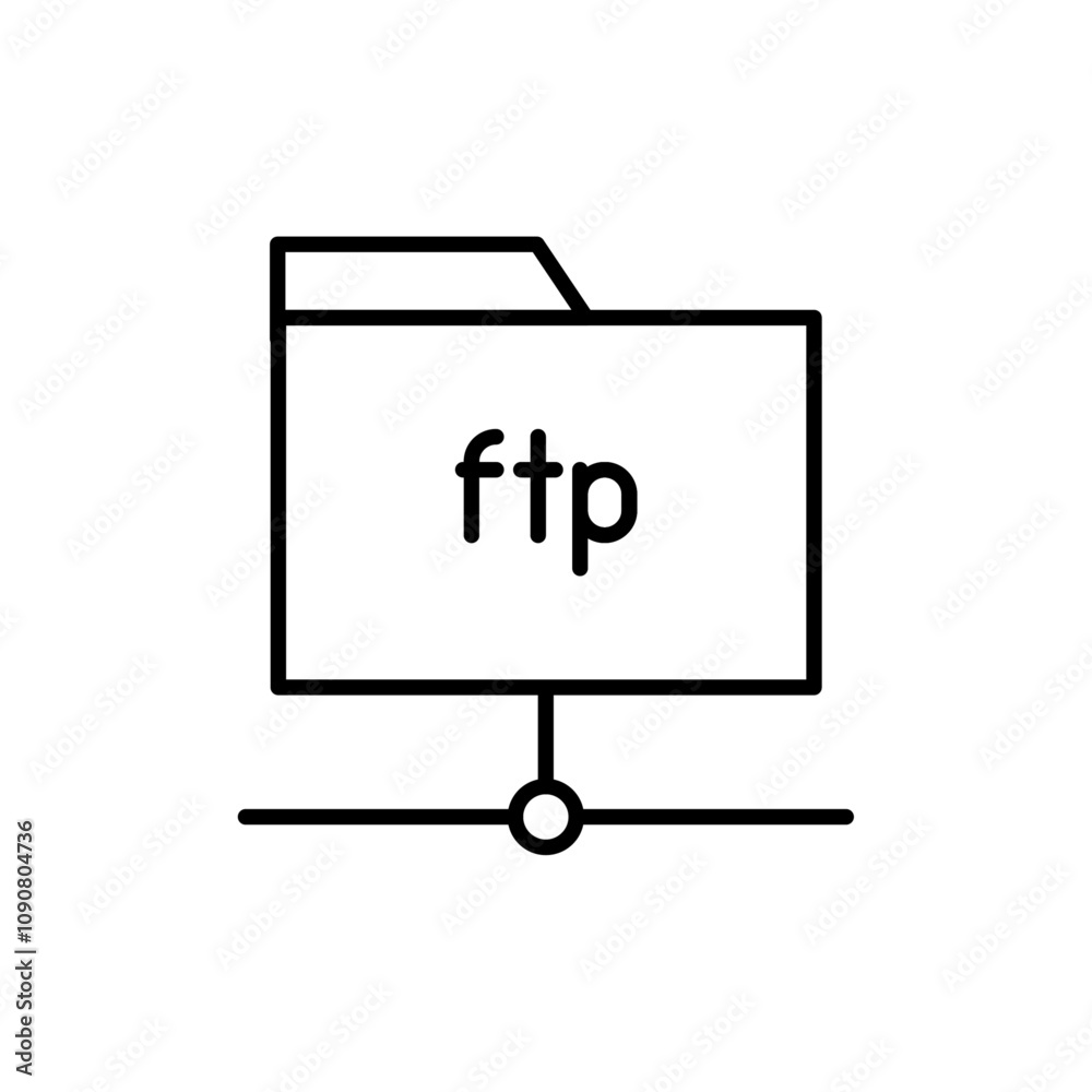 Aufkleber ftp icon web design in vector