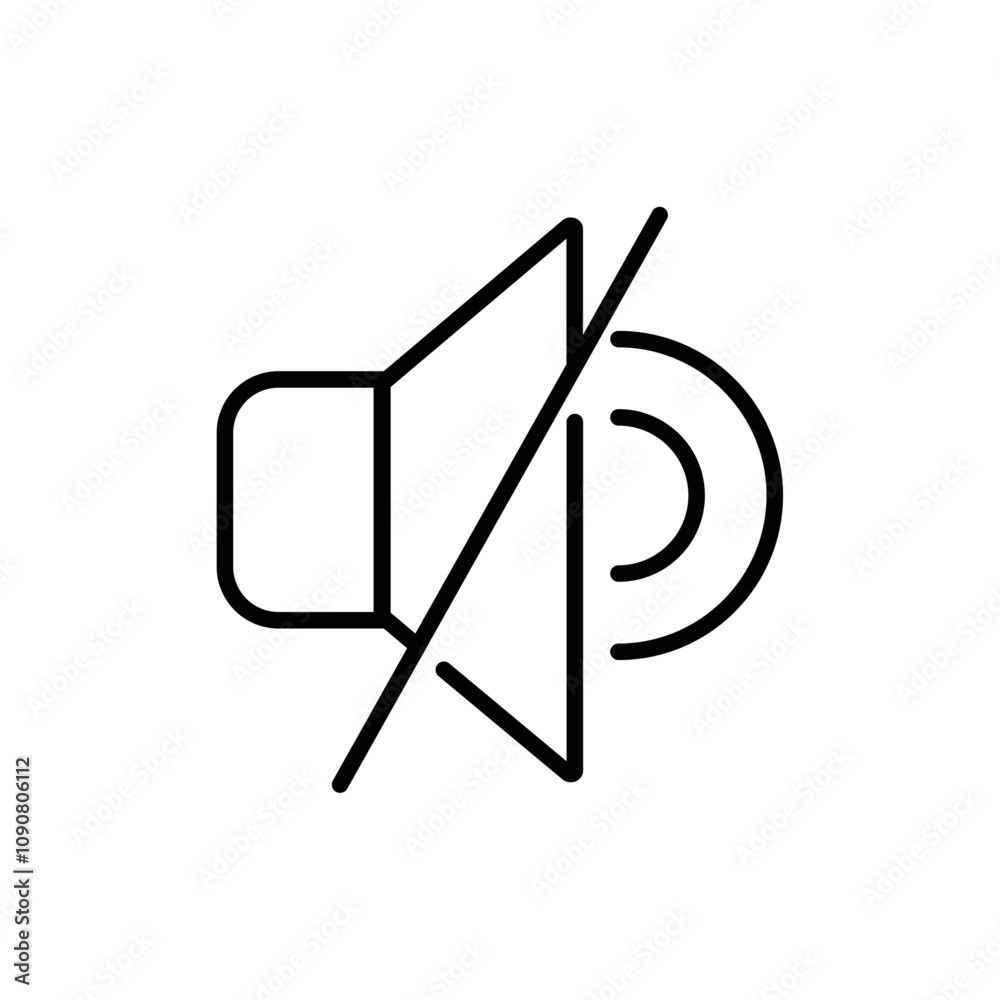 Aufkleber Mute sound icon web design in vector