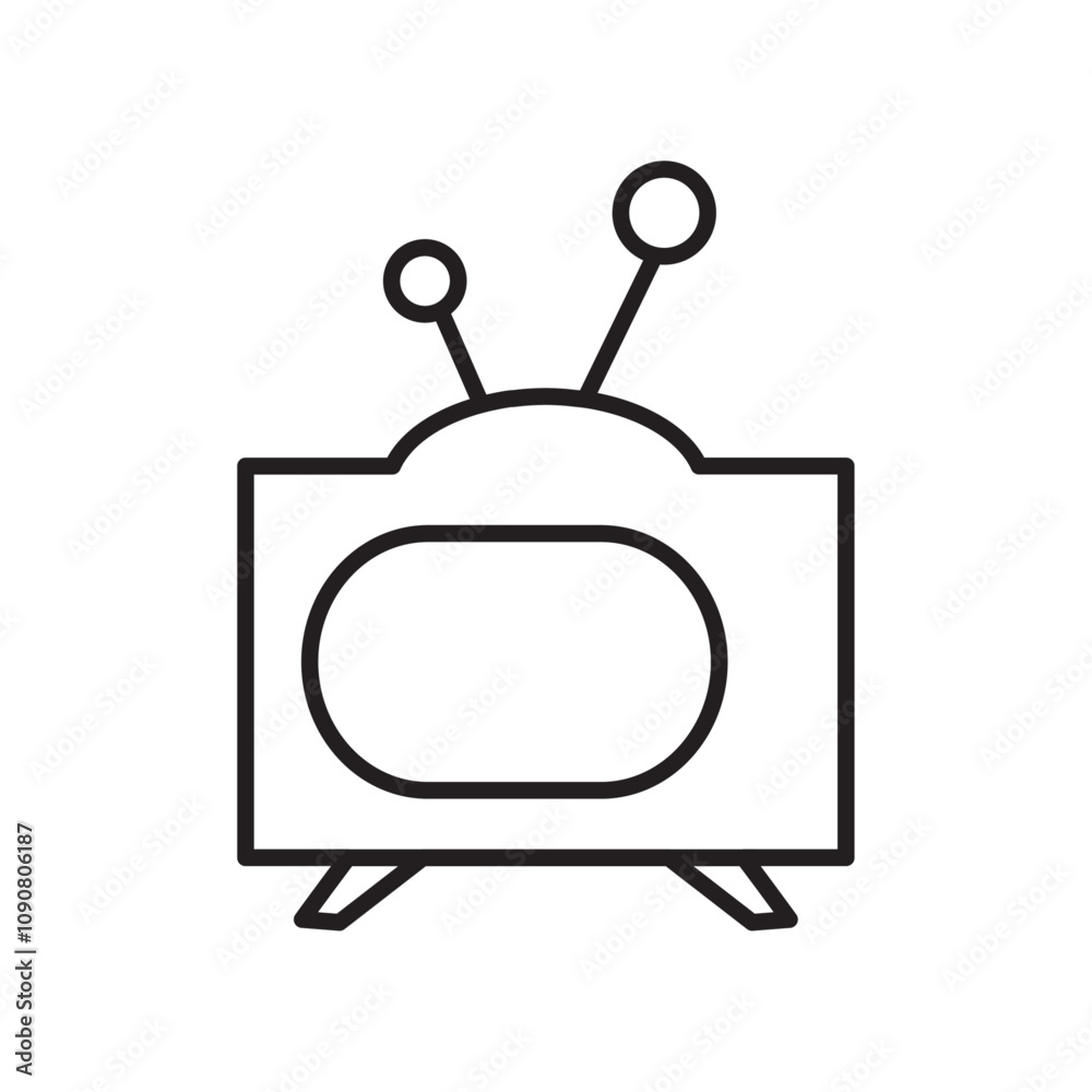 Aufkleber old television icon web design in vector
