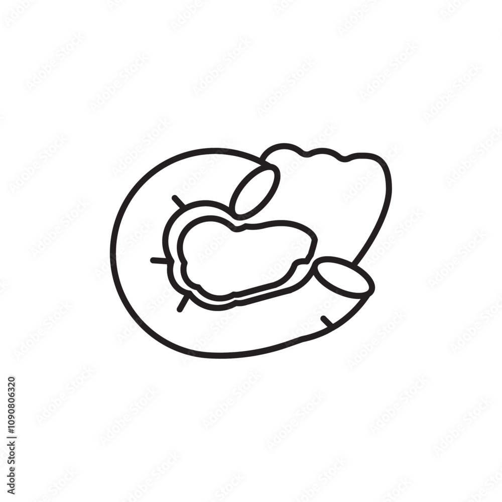 Poster pancreas icon web design in vector