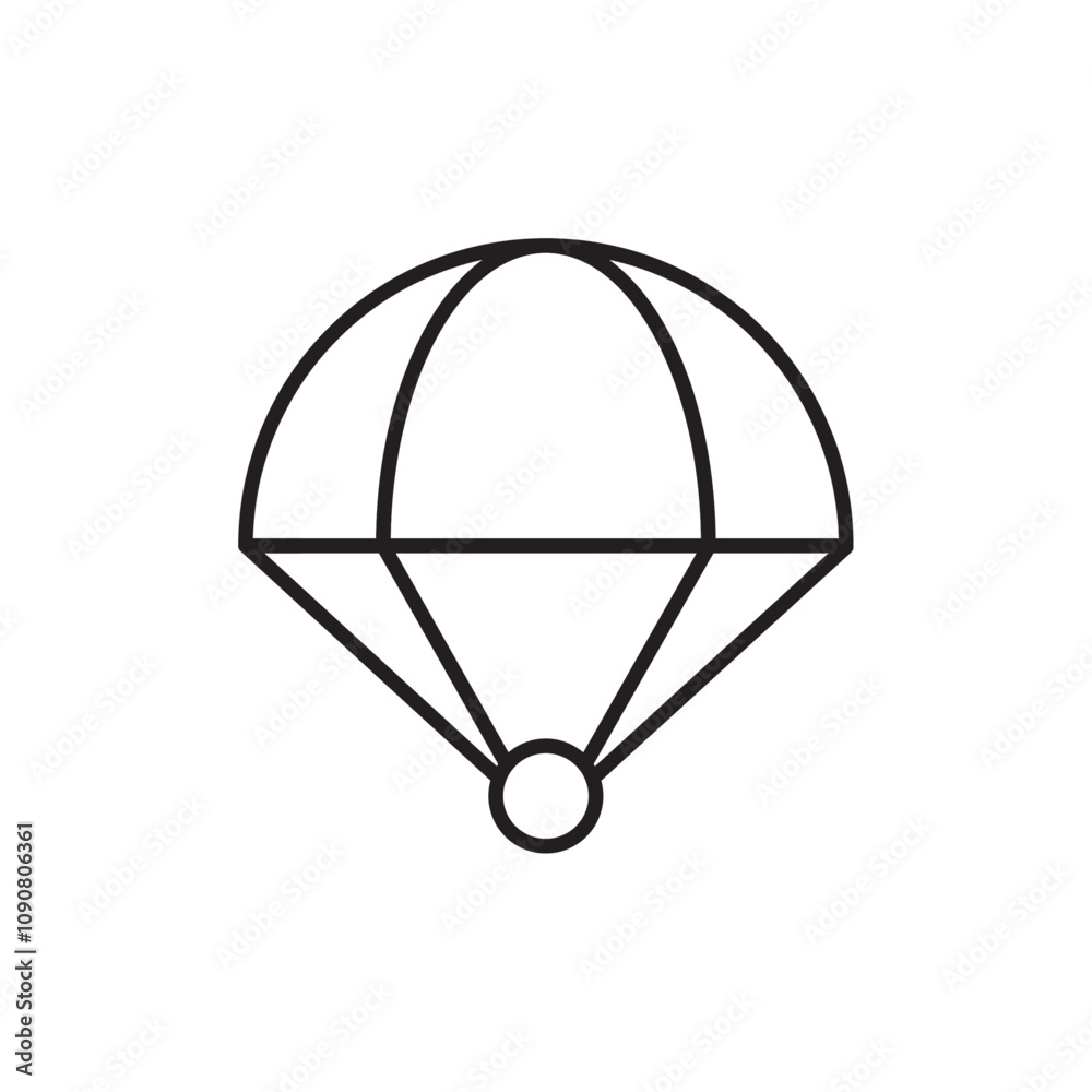 Poster Parachute icon web design in vector