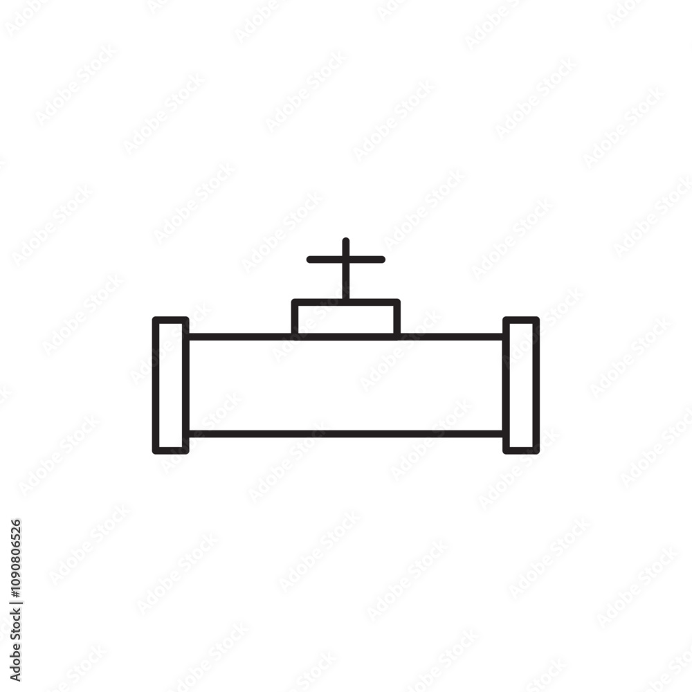 Poster pipe valve icon web design in vector