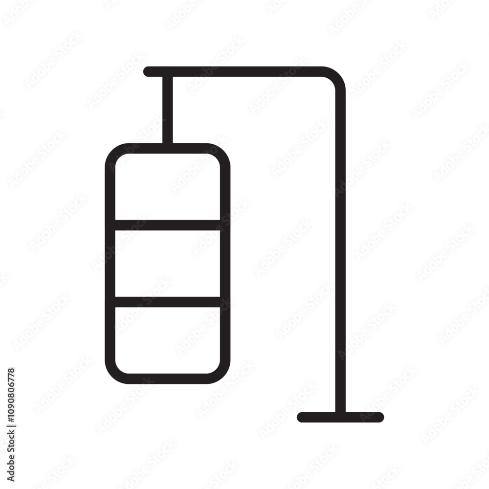 Poster Punching bag icon web design in vector