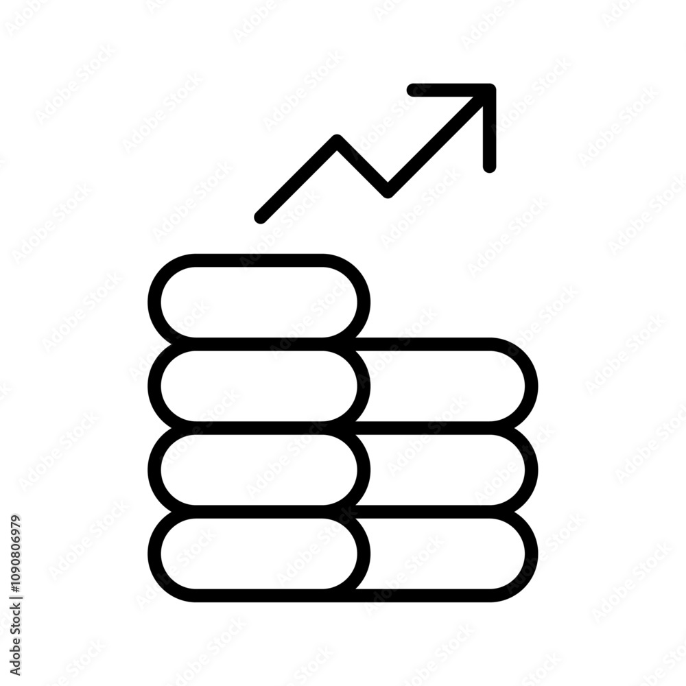 Poster revenue icon web design in vector