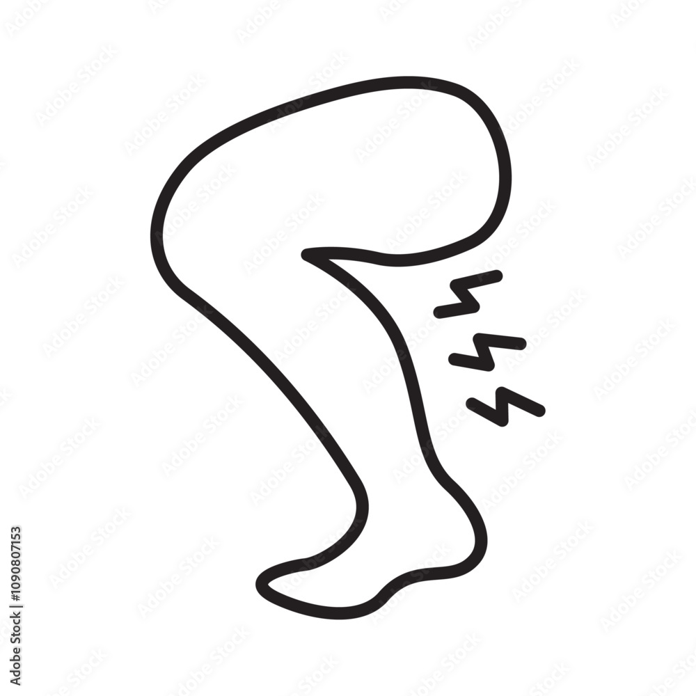 Poster shin pain icon web design in vector