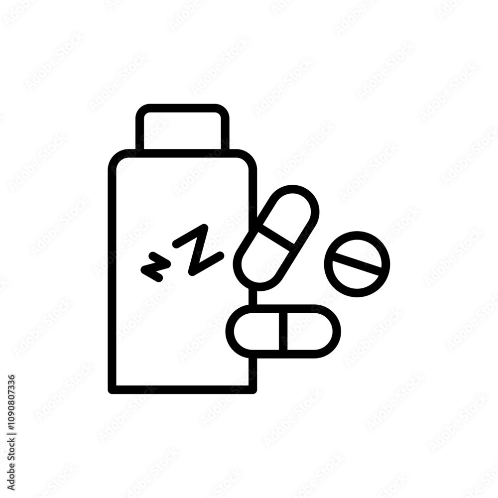 Poster Sleeping pills icon web design in vector