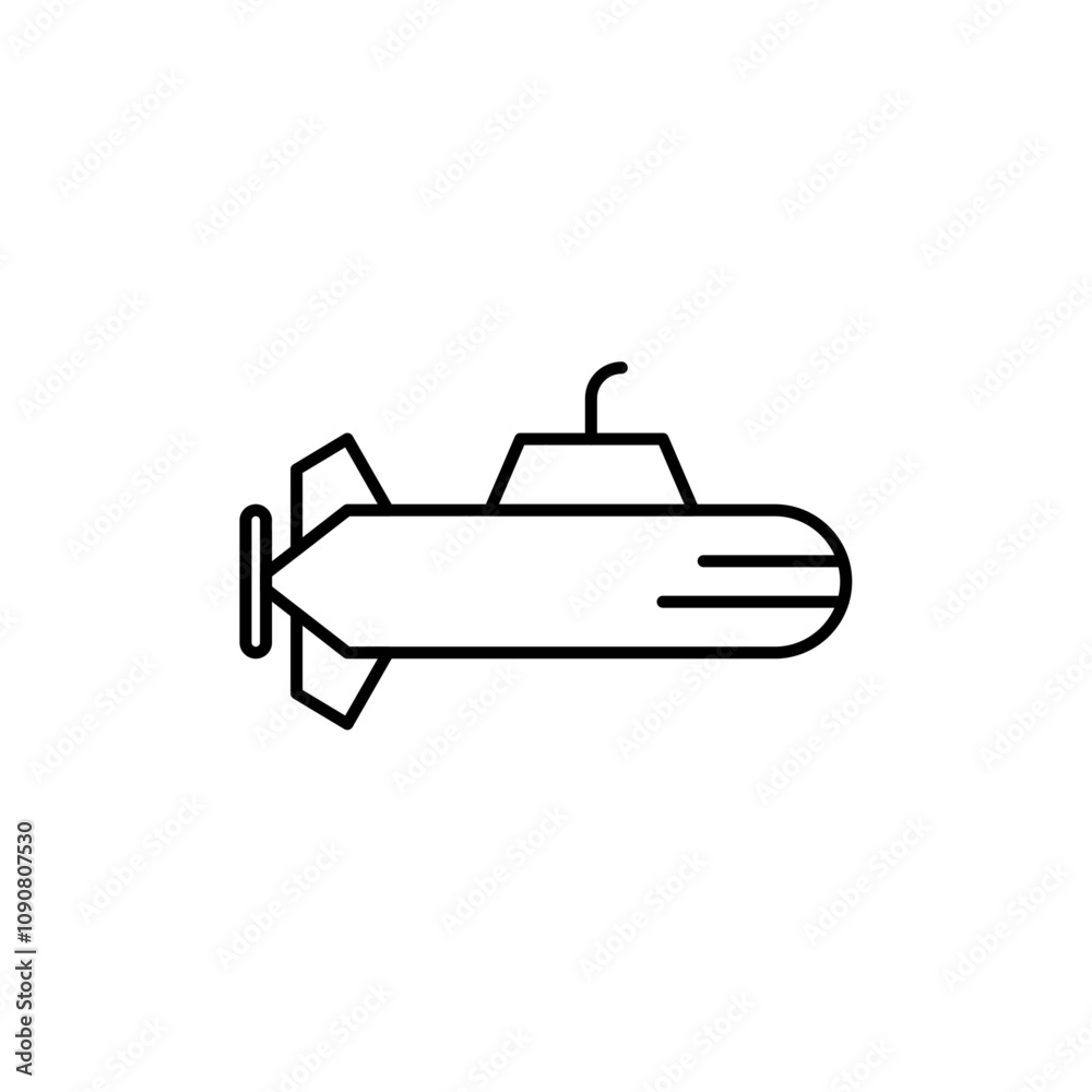 Poster submarine icon web design in vector