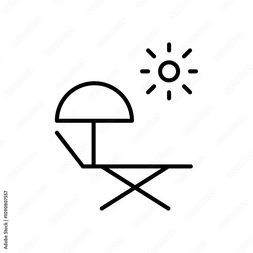 Poster sun bed icon web design in vector